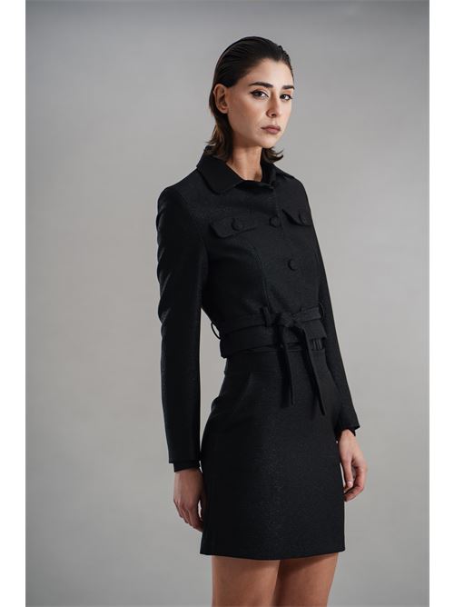 Giacca cropped laminata elmas phil | 040554NERO